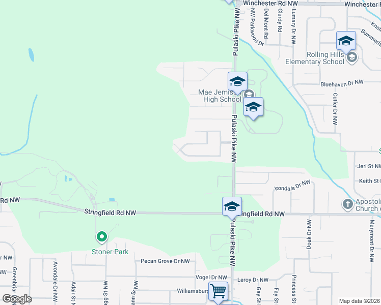 map of restaurants, bars, coffee shops, grocery stores, and more near 3714 Steadman Drive Northwest in Huntsville