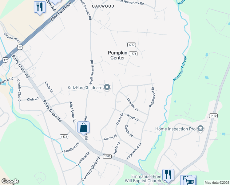 map of restaurants, bars, coffee shops, grocery stores, and more near 2703 Country Club Road in Jacksonville
