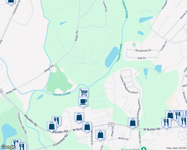 map of restaurants, bars, coffee shops, grocery stores, and more near 1516 Loblolly in Greenville