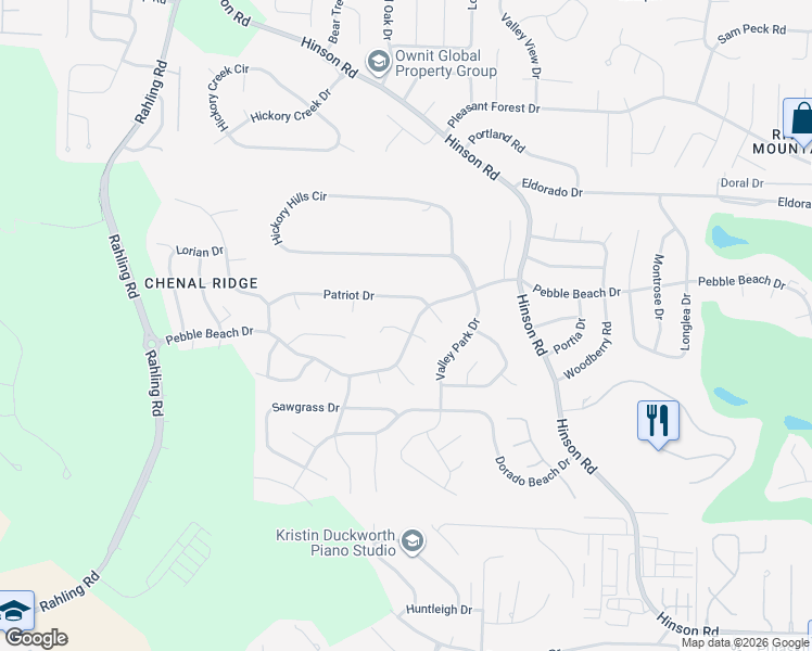 map of restaurants, bars, coffee shops, grocery stores, and more near 15821 Patriot Drive in Little Rock