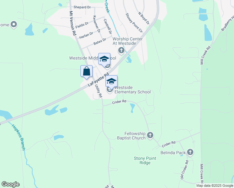 map of restaurants, bars, coffee shops, grocery stores, and more near 1815 Utility Road in Rocky Face