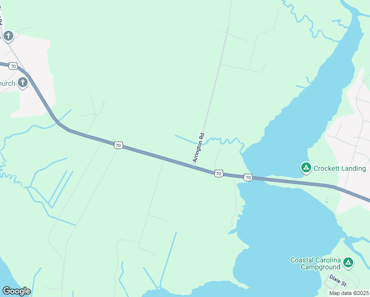 map of restaurants, bars, coffee shops, grocery stores, and more near 795 Highway 70 Bettie in Beaufort