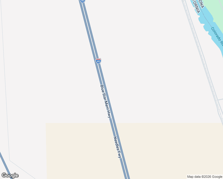 map of restaurants, bars, coffee shops, grocery stores, and more near Interstate 40 in Needles