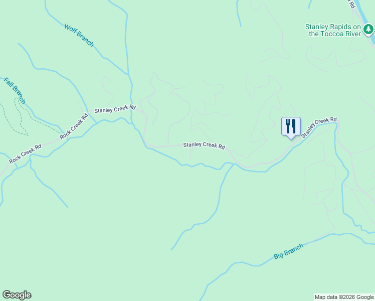 map of restaurants, bars, coffee shops, grocery stores, and more near 1340 Stanley Creek Road in Cherry Log