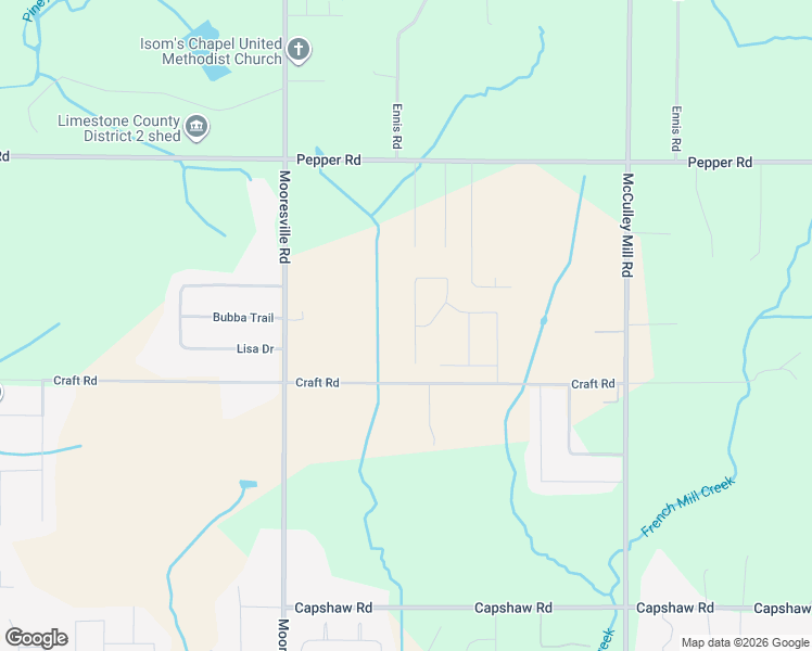 map of restaurants, bars, coffee shops, grocery stores, and more near 15796 Sanderson Lane in Athens