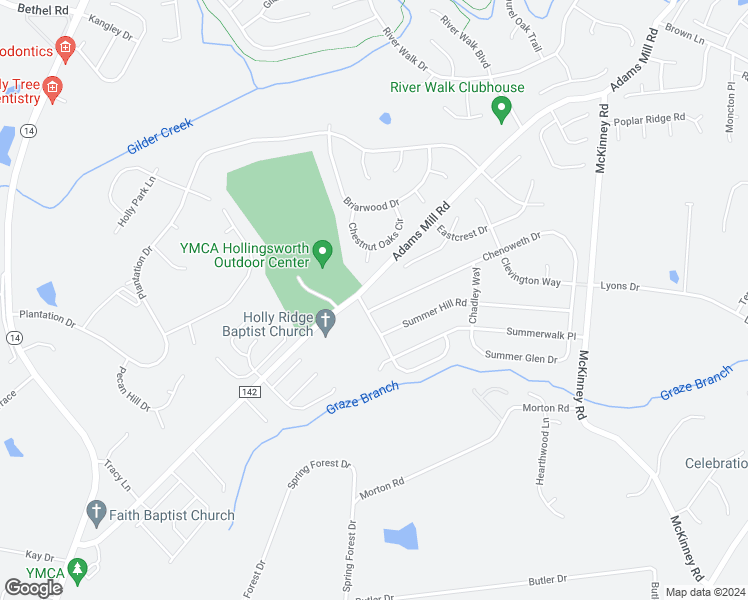 map of restaurants, bars, coffee shops, grocery stores, and more near 101 Chenoweth Drive in Simpsonville