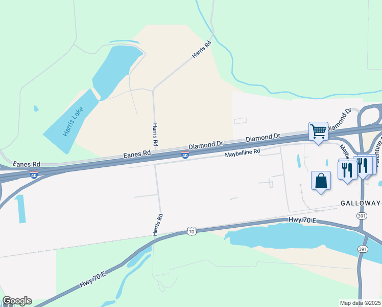 map of restaurants, bars, coffee shops, grocery stores, and more near 8900-11306 Diamond Drive in North Little Rock