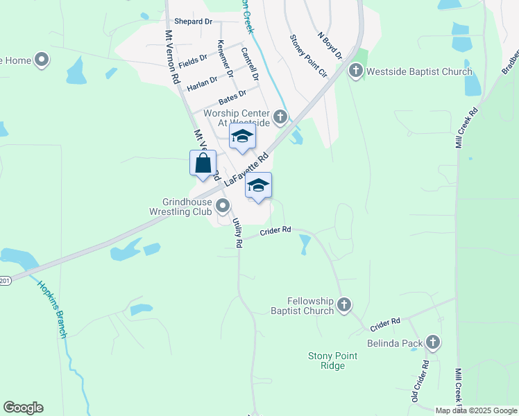 map of restaurants, bars, coffee shops, grocery stores, and more near 1815 Utility Road in Rocky Face