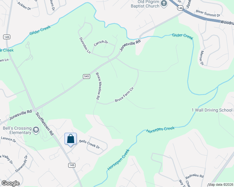 map of restaurants, bars, coffee shops, grocery stores, and more near 305 Bruce Farm Circle in Simpsonville