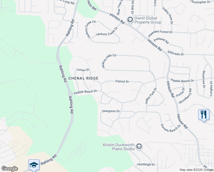 map of restaurants, bars, coffee shops, grocery stores, and more near 4 Greendale Court in Little Rock