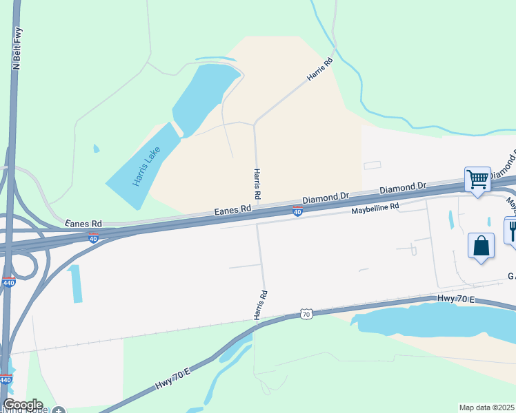 map of restaurants, bars, coffee shops, grocery stores, and more near 8900 Diamond Drive in North Little Rock