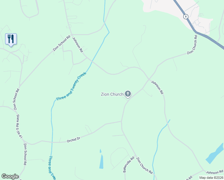 map of restaurants, bars, coffee shops, grocery stores, and more near 444 Zion Church Road in Easley