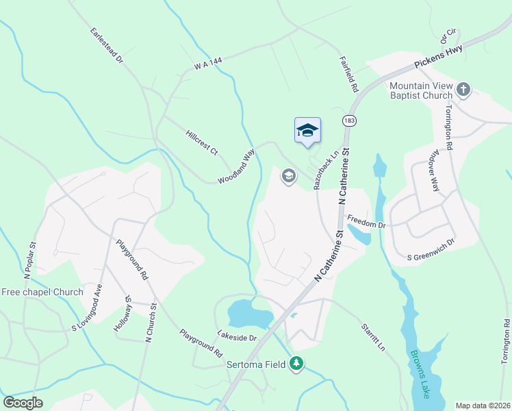 map of restaurants, bars, coffee shops, grocery stores, and more near 437 Den Ridge Drive in Walhalla