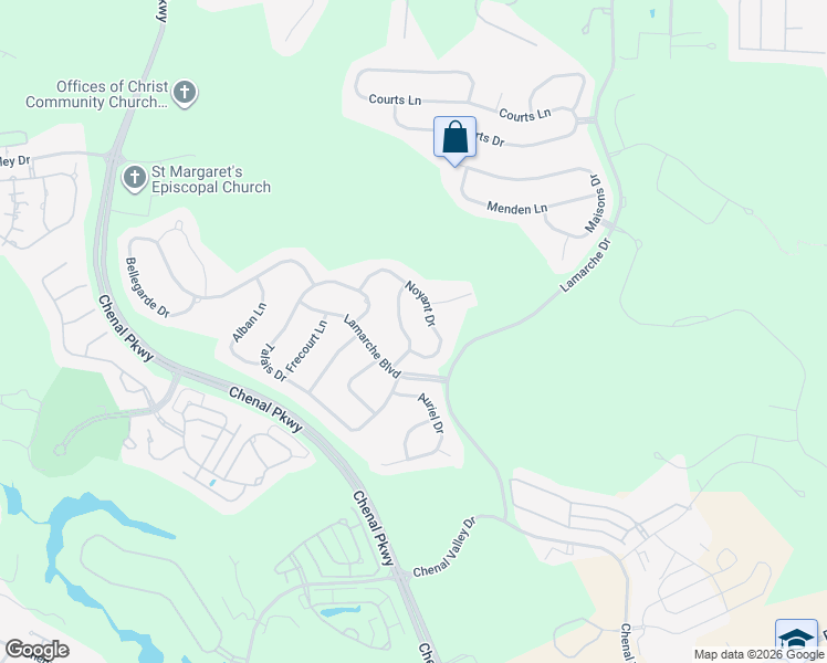 map of restaurants, bars, coffee shops, grocery stores, and more near 11 La Marche Lane in Little Rock