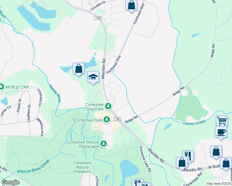 map of restaurants, bars, coffee shops, grocery stores, and more near 805 Mauldin Road in Greenville