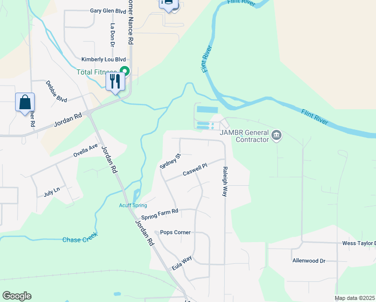 map of restaurants, bars, coffee shops, grocery stores, and more near 103 Windchase Court in Huntsville