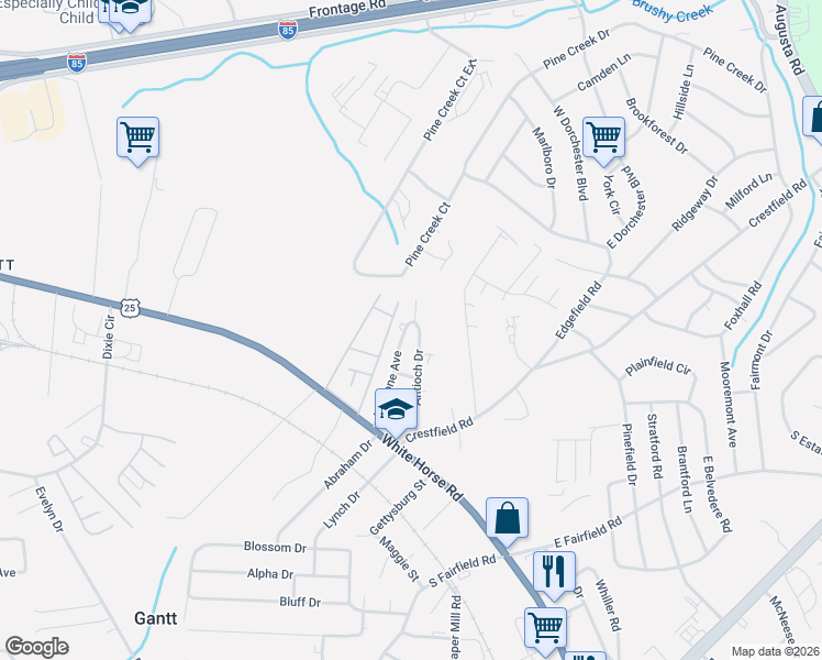 map of restaurants, bars, coffee shops, grocery stores, and more near 42 Athelone Avenue in Greenville
