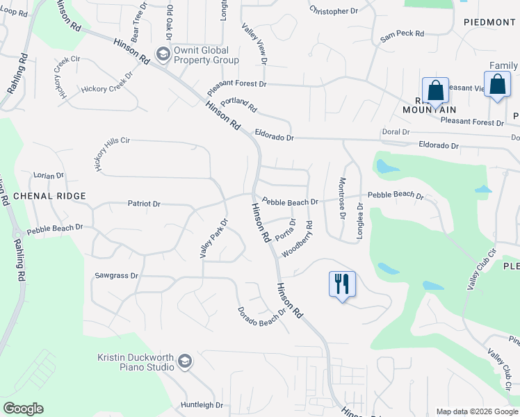 map of restaurants, bars, coffee shops, grocery stores, and more near 3200 Hinson Road in Little Rock