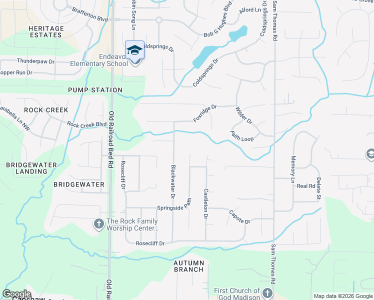 map of restaurants, bars, coffee shops, grocery stores, and more near 153 Springside Path in Harvest
