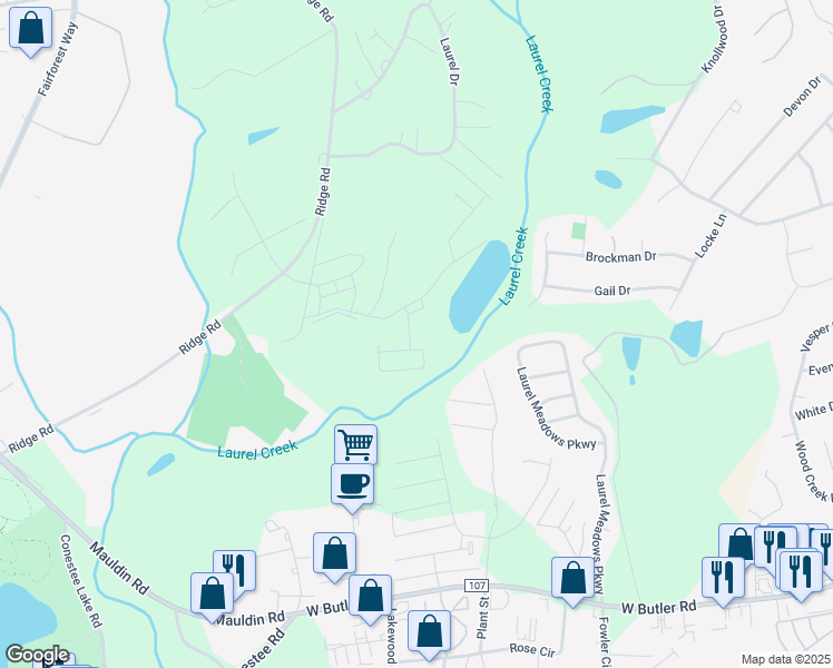 map of restaurants, bars, coffee shops, grocery stores, and more near 1516 Loblolly in Greenville