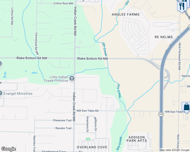 map of restaurants, bars, coffee shops, grocery stores, and more near 136 Harness Drive in Huntsville