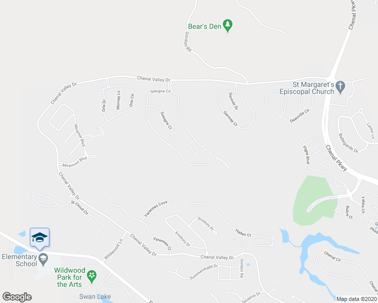 map of restaurants, bars, coffee shops, grocery stores, and more near 105 Sologne Place in Little Rock