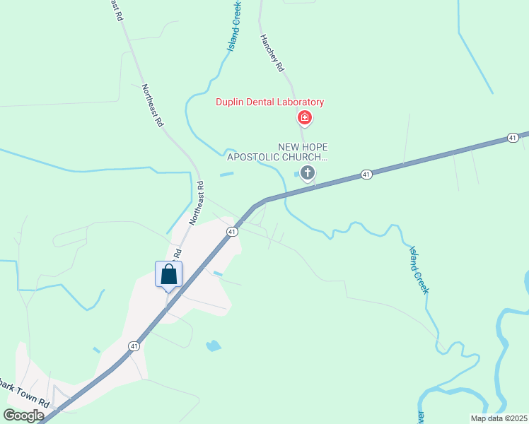 map of restaurants, bars, coffee shops, grocery stores, and more near English Mobile Home Park Lane in Duplin County