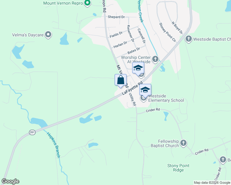 map of restaurants, bars, coffee shops, grocery stores, and more near 838-1054 LaFayette Road in Rocky Face