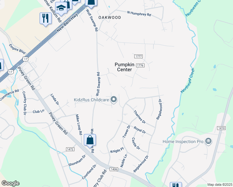 map of restaurants, bars, coffee shops, grocery stores, and more near 133 Windsor Court in Jacksonville