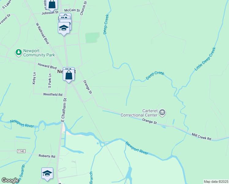 map of restaurants, bars, coffee shops, grocery stores, and more near 1413 Kelly Place in Newport