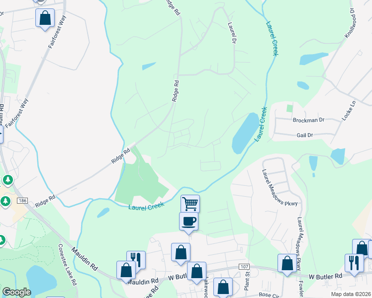 map of restaurants, bars, coffee shops, grocery stores, and more near 1504 Loblolly Circle Extension in Greenville