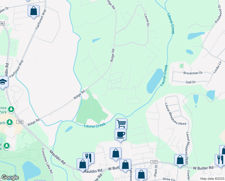 map of restaurants, bars, coffee shops, grocery stores, and more near 1300-1398 Loblolly Circle in Greenville