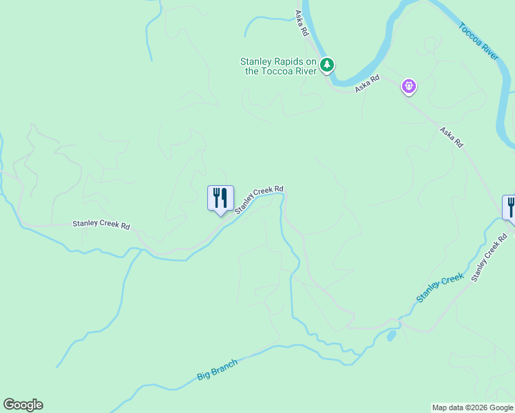 map of restaurants, bars, coffee shops, grocery stores, and more near 87 Cozy Valley Lane in Cherry Log