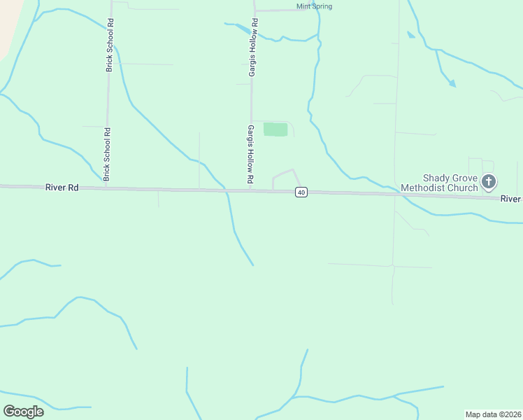 map of restaurants, bars, coffee shops, grocery stores, and more near River Road in Muscle Shoals