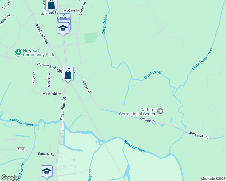 map of restaurants, bars, coffee shops, grocery stores, and more near 1413 Kelly Place in Newport