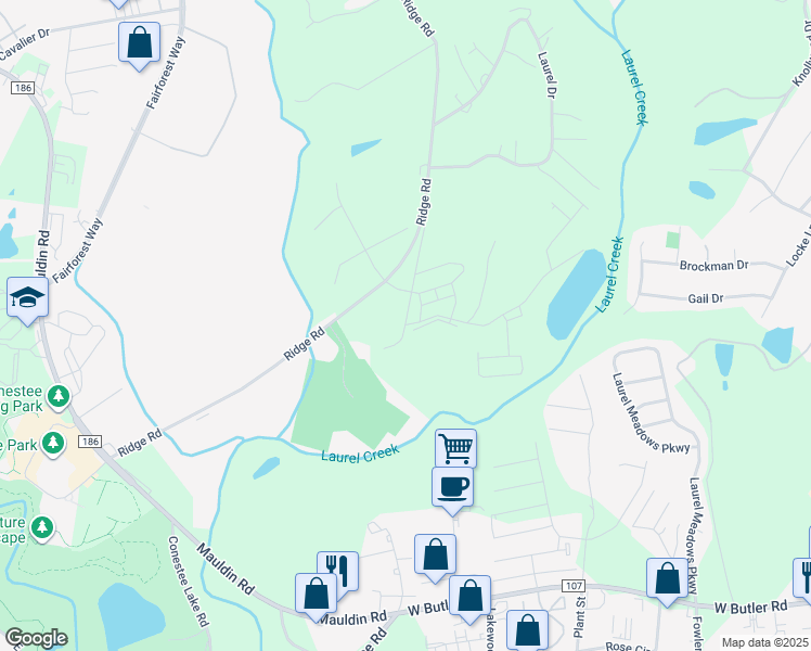 map of restaurants, bars, coffee shops, grocery stores, and more near 1398 Loblolly Circle in Greenville