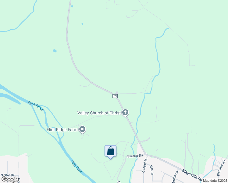 map of restaurants, bars, coffee shops, grocery stores, and more near 101 Ingram Road in Huntsville