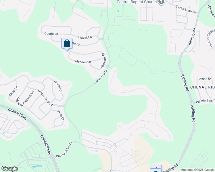 map of restaurants, bars, coffee shops, grocery stores, and more near 3 Aldridge Court in Little Rock
