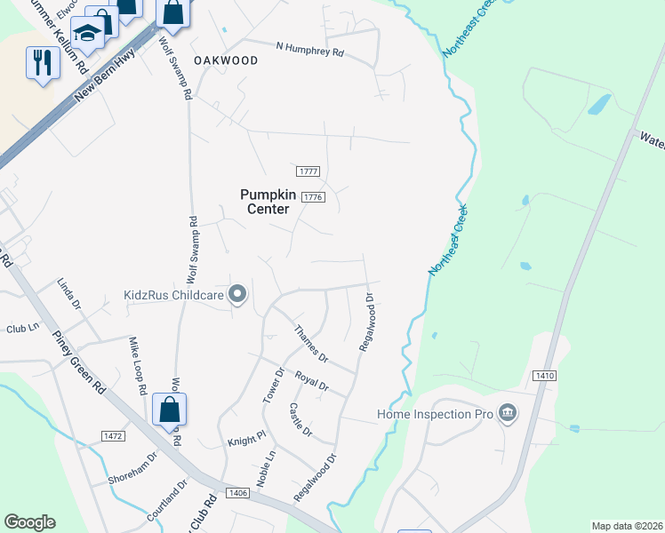 map of restaurants, bars, coffee shops, grocery stores, and more near 110 Hampton Court in Jacksonville