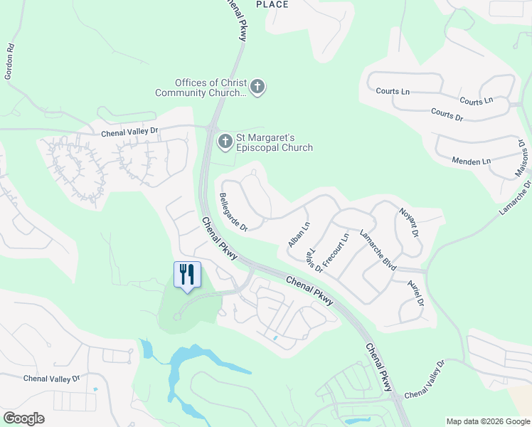 map of restaurants, bars, coffee shops, grocery stores, and more near 34 Bellegarde Drive in Little Rock
