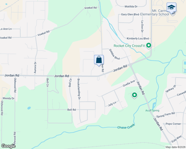 map of restaurants, bars, coffee shops, grocery stores, and more near 101 Genesis Drive in Huntsville