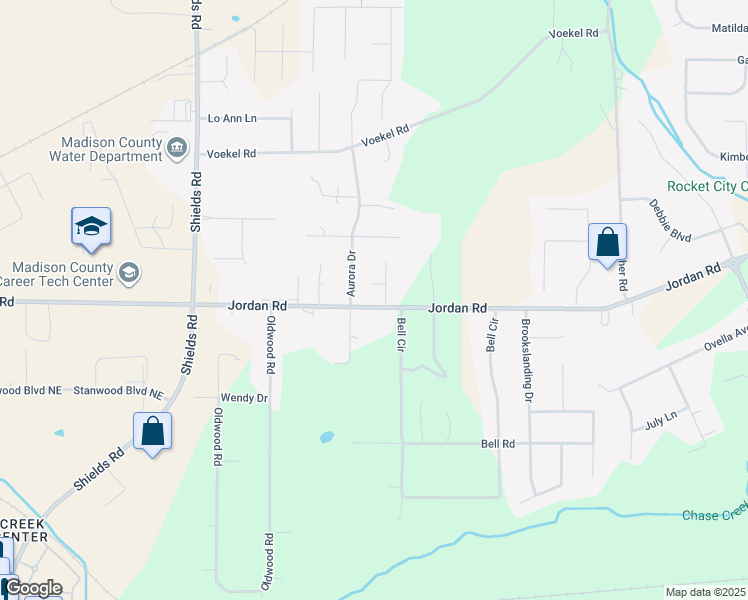 map of restaurants, bars, coffee shops, grocery stores, and more near 1531 Jordan Road in Huntsville
