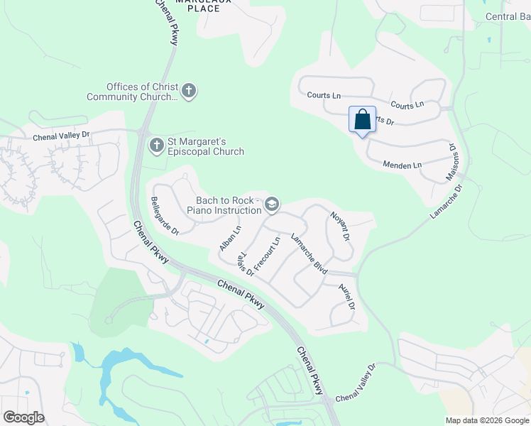 map of restaurants, bars, coffee shops, grocery stores, and more near 57 Talais Drive in Little Rock