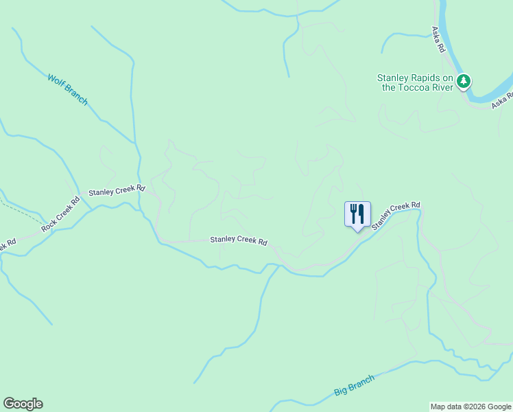map of restaurants, bars, coffee shops, grocery stores, and more near 350 Geronimo Road in Blue Ridge