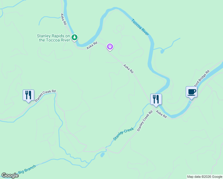 map of restaurants, bars, coffee shops, grocery stores, and more near 233 Central Way in Blue Ridge