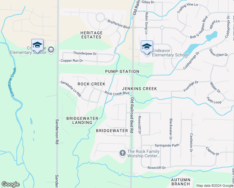 map of restaurants, bars, coffee shops, grocery stores, and more near 15833 Coldwater Drive in Harvest