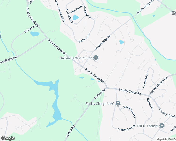 map of restaurants, bars, coffee shops, grocery stores, and more near 1806 Brushy Creek Road in Easley