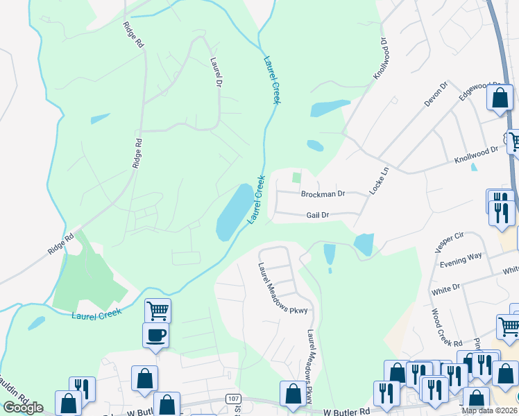 map of restaurants, bars, coffee shops, grocery stores, and more near 222 Anders Avenue in Mauldin