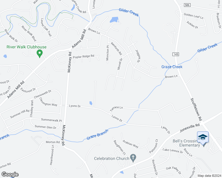 map of restaurants, bars, coffee shops, grocery stores, and more near 216 Morell Drive in Simpsonville