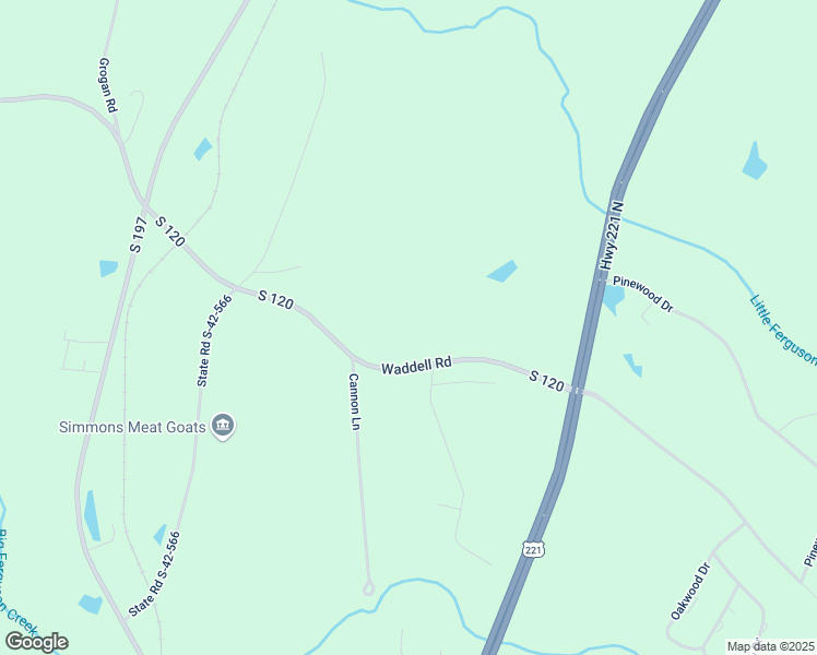map of restaurants, bars, coffee shops, grocery stores, and more near 212 Waddell Road in Woodruff